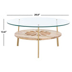 Safavieh Flora Round Coffee Table , COF9005 - Natural/Brass
