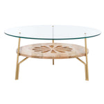 Safavieh Flora Round Coffee Table , COF9005 - Natural/Brass