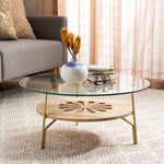 Safavieh Flora Round Coffee Table , COF9005 - Natural/Brass