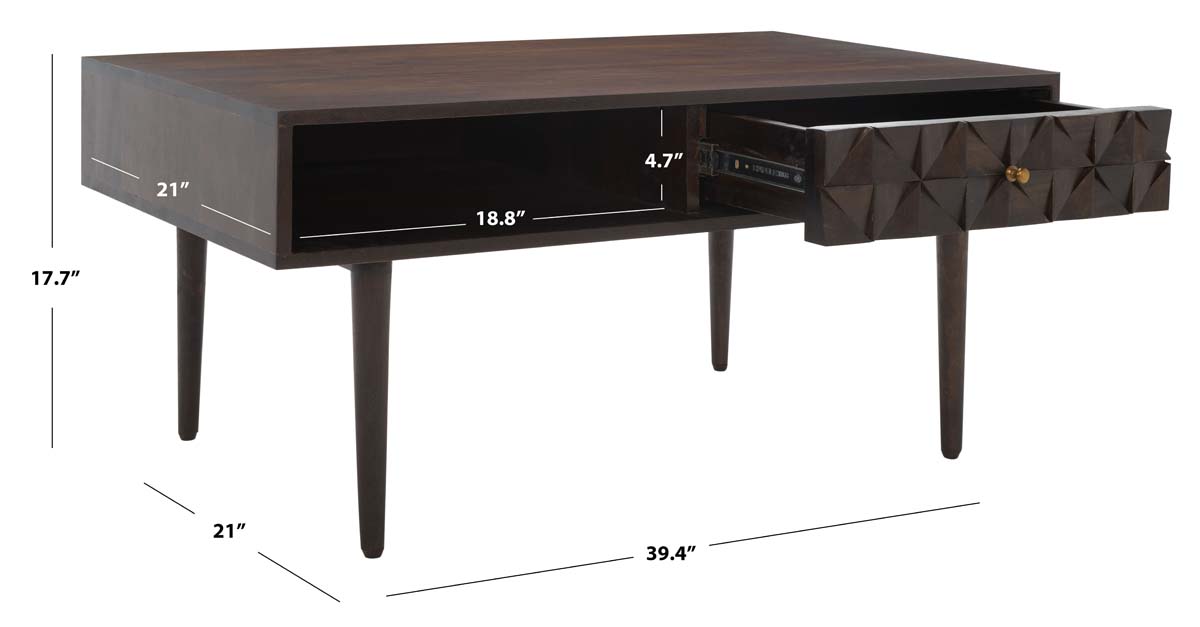 Safavieh Lexington Coffee Table , COF9006 - Walnut