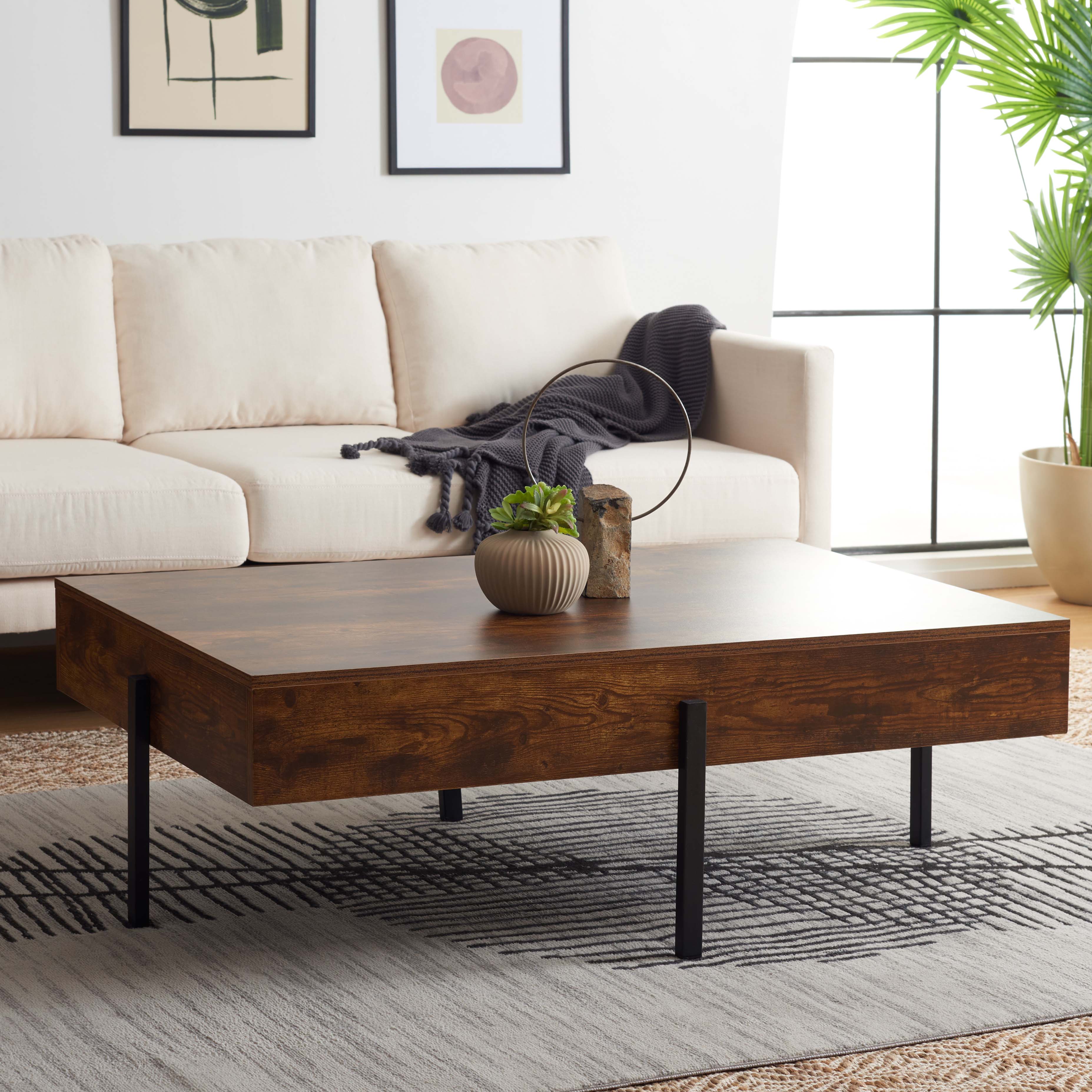 Safavieh Jaxith Coffee Table , COF9304 - Multi Brown / Black