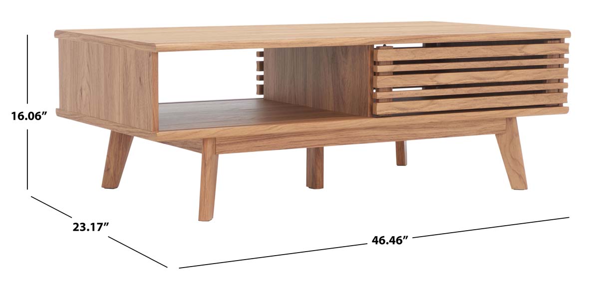 Safavieh Rori 1 Shelf Coffee Table , COF9600 - Oak