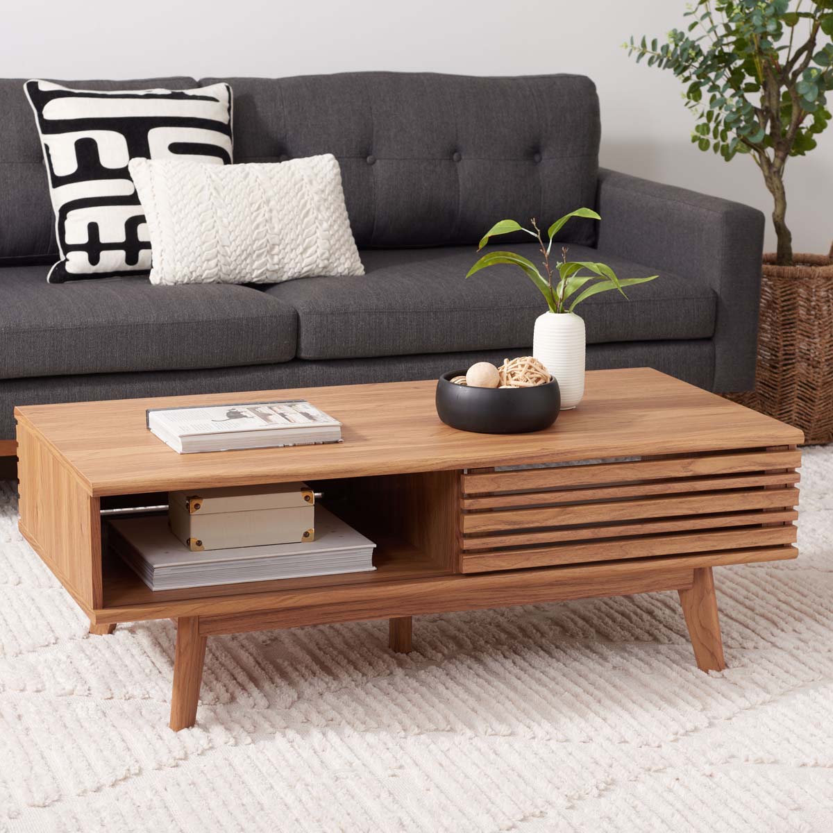 Safavieh Rori 1 Shelf Coffee Table , COF9600 - Oak
