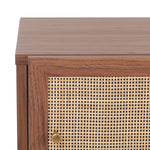 Safavieh Silvanna 2 Door Coffee Table, Walnut / Natural Rattan - Walnut / Natural Rattan