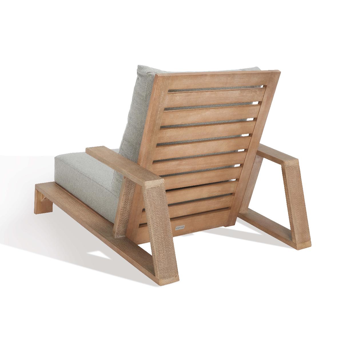 Safavieh Lanai Wood Patio Chair, Dark Brown / Beige