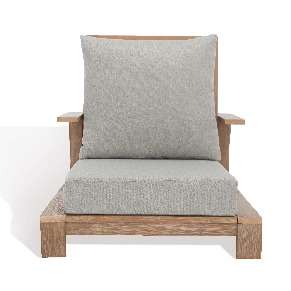 Safavieh Lanai Wood Patio Chair, Dark Brown / Beige