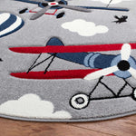 Safavieh Carousel Kids 137 Rug, CRK137 - Light Grey / Red