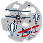 Safavieh Carousel Kids 137 Rug, CRK137 - Light Grey / Red