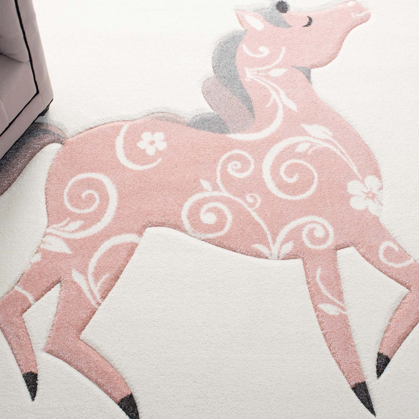 Safavieh Carousel Kids 163 Rug, CRK163 - Ivory / Pink