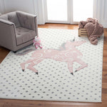 Safavieh Carousel Kids 163 Rug, CRK163 - Ivory Grey / Pink
