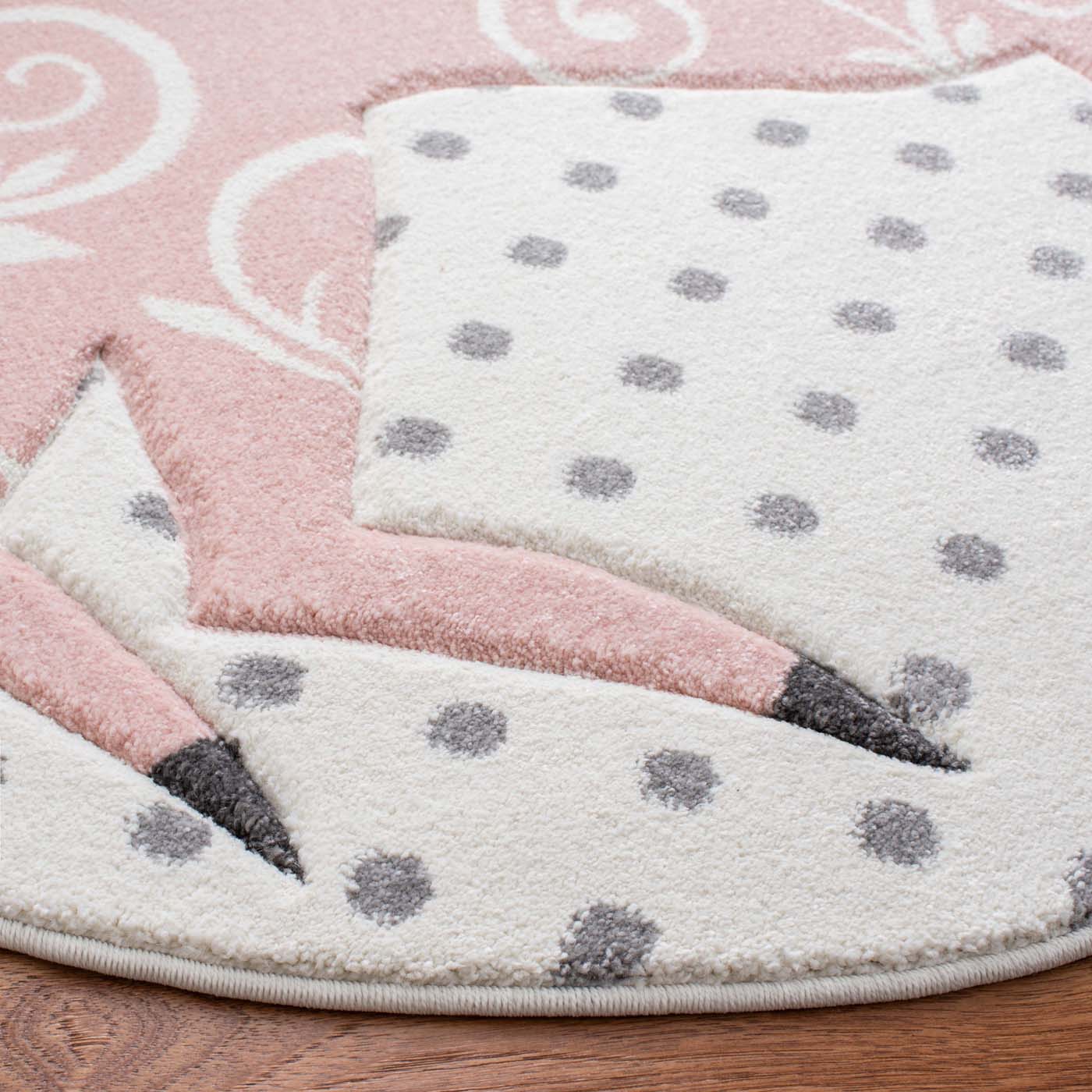 Safavieh Carousel Kids 163 Rug, CRK163 - Ivory Grey / Pink