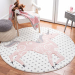 Safavieh Carousel Kids 163 Rug, CRK163 - Ivory Grey / Pink