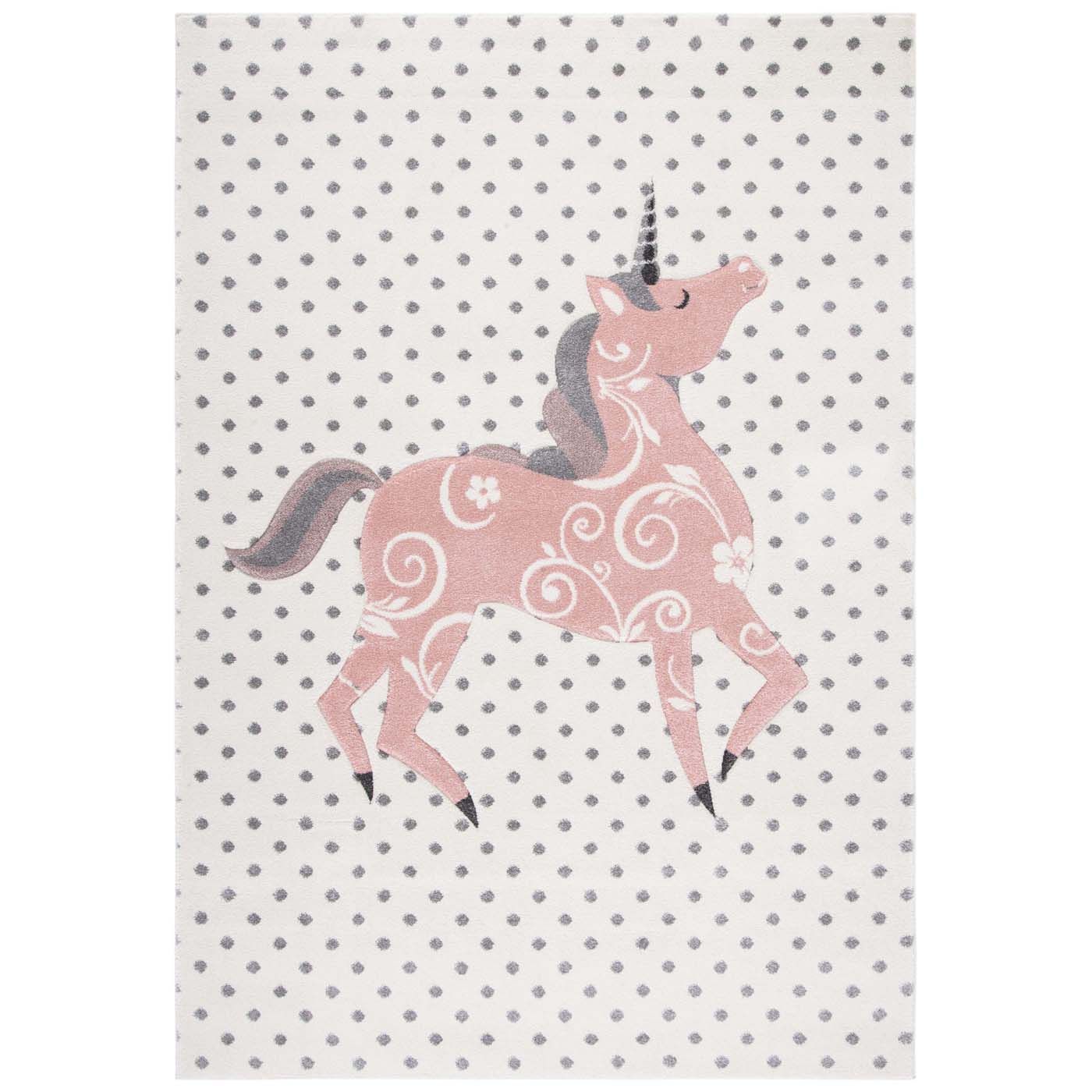 Safavieh Carousel Kids 163 Rug, CRK163 - Ivory Grey / Pink