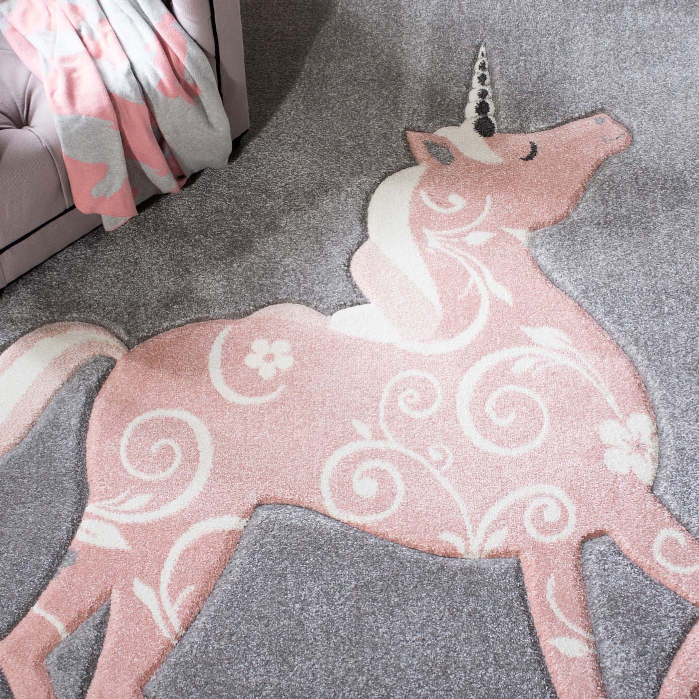 Safavieh Carousel Kids 163 Rug, CRK163 - Grey / Pink