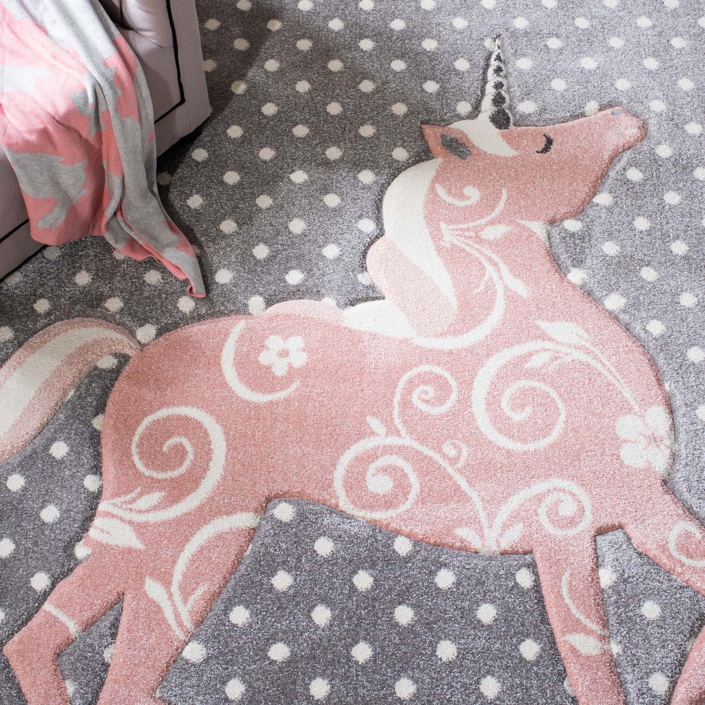 Safavieh Carousel Kids 163 Rug, CRK163 - Grey/Ivory / Pink