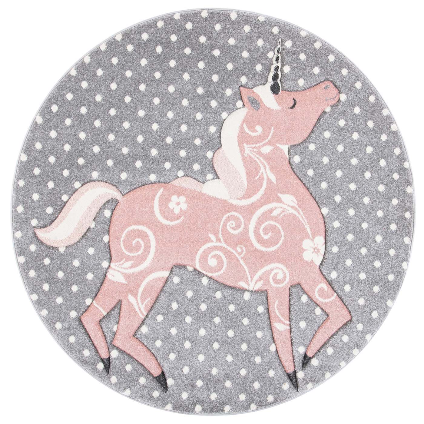 Safavieh Carousel Kids 163 Rug, CRK163 - Grey/Ivory / Pink