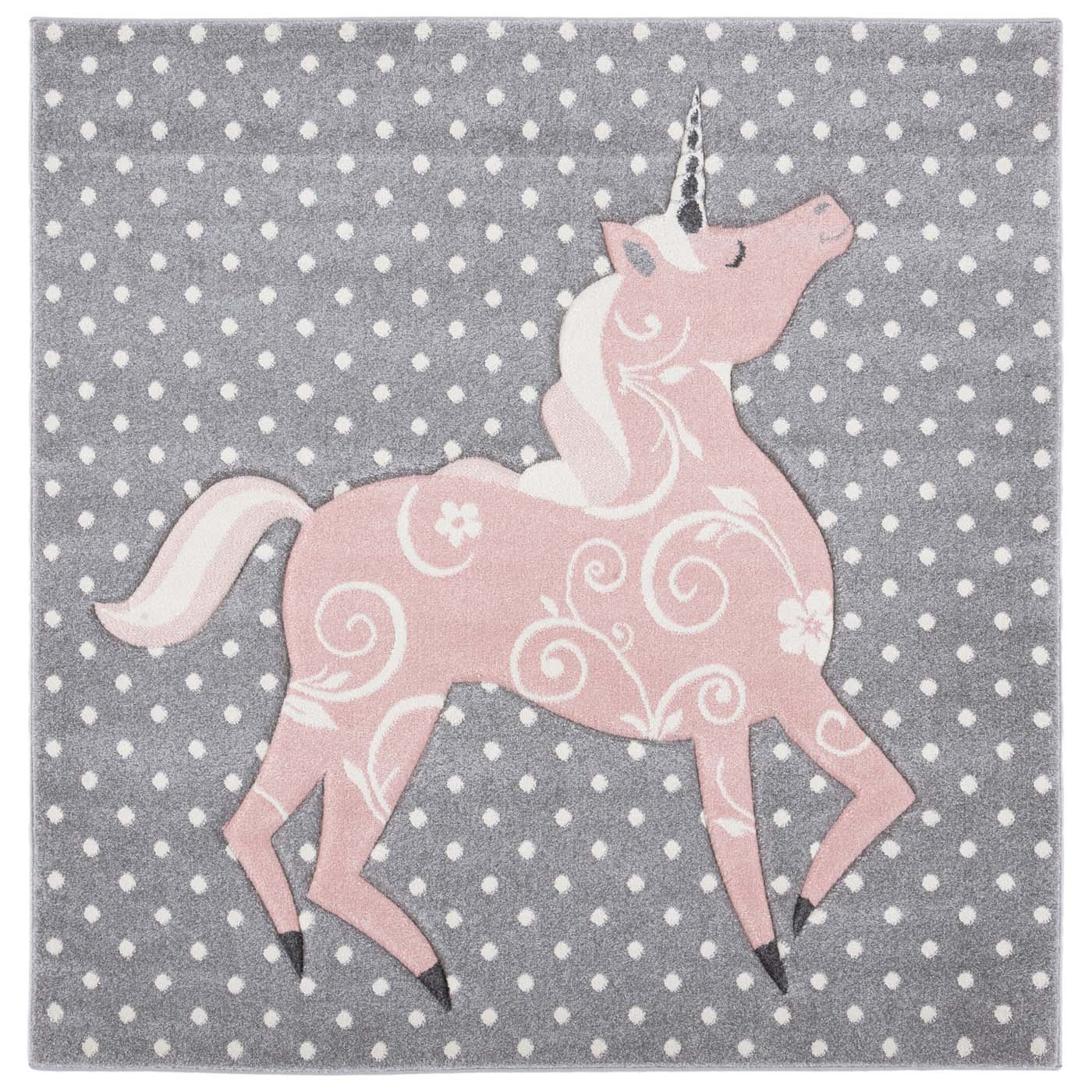 Safavieh Carousel Kids 163 Rug, CRK163 - Grey/Ivory / Pink
