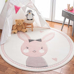 Safavieh Carousel Kids 166 Rug, CRK166 - Ivory / Pink