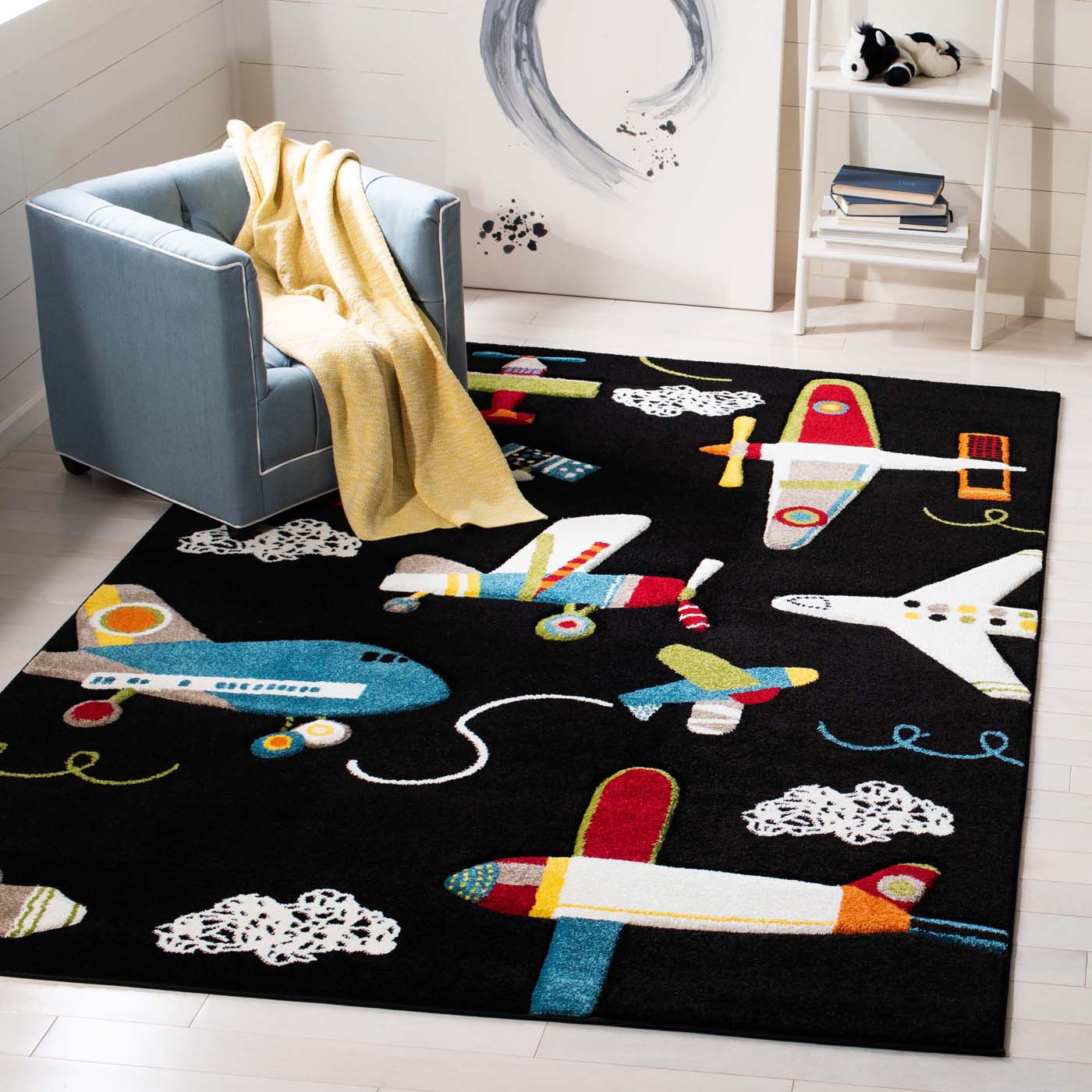 Safavieh Carousel Kids 167 Rug, CRK167 - Black / Ivory