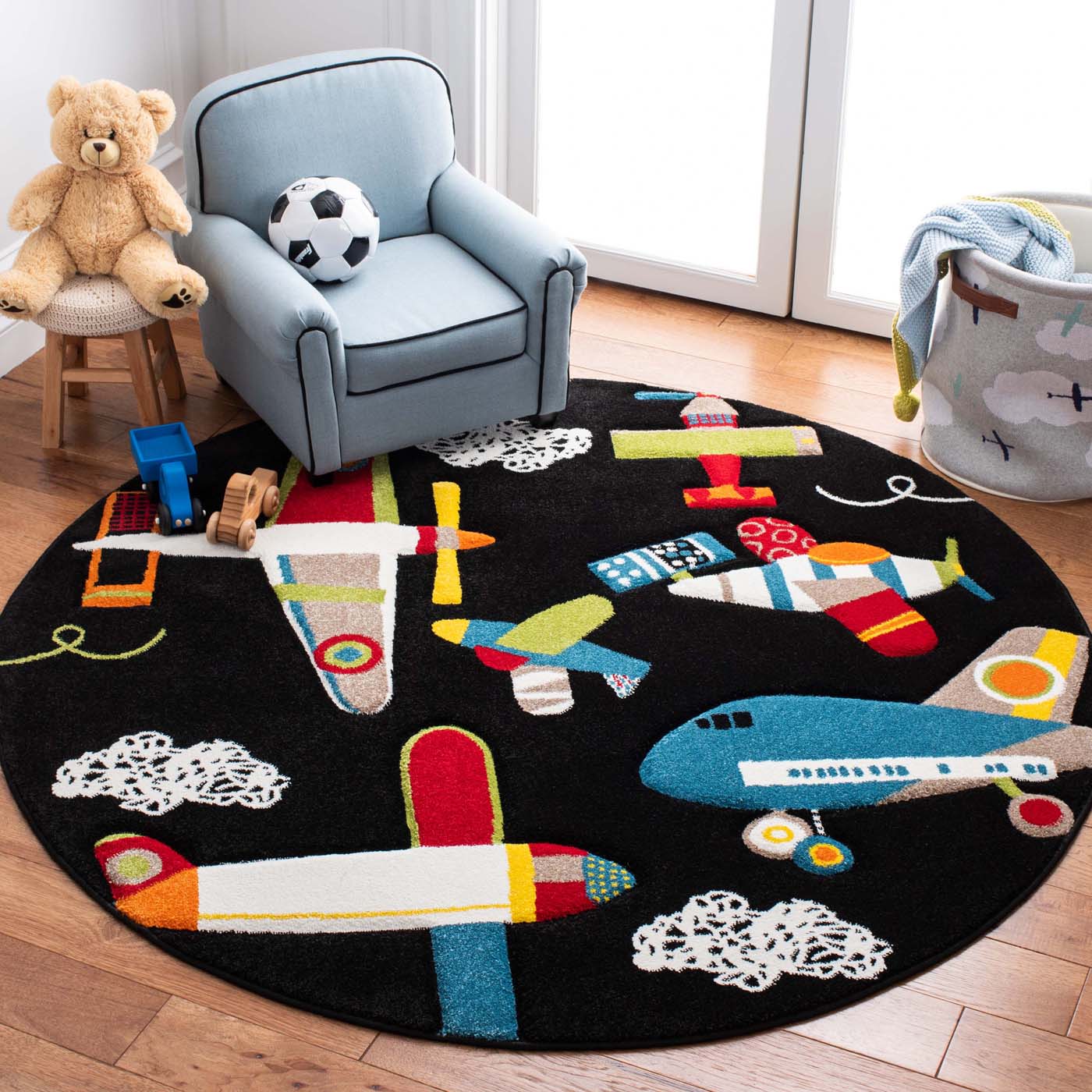 Safavieh Carousel Kids 167 Rug, CRK167 - Black / Ivory