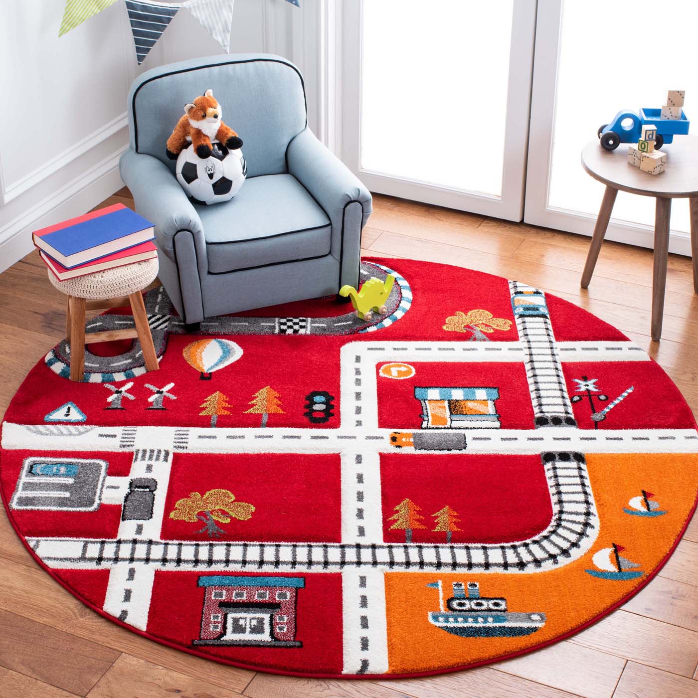 Safavieh Carousel Kids 192 Rug, CRK192 - Red / Ivory