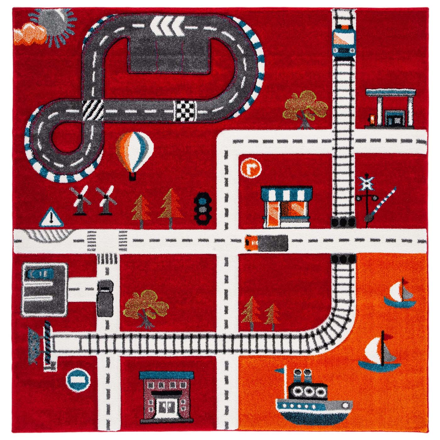 Safavieh Carousel Kids 192 Rug, CRK192 - Red / Ivory