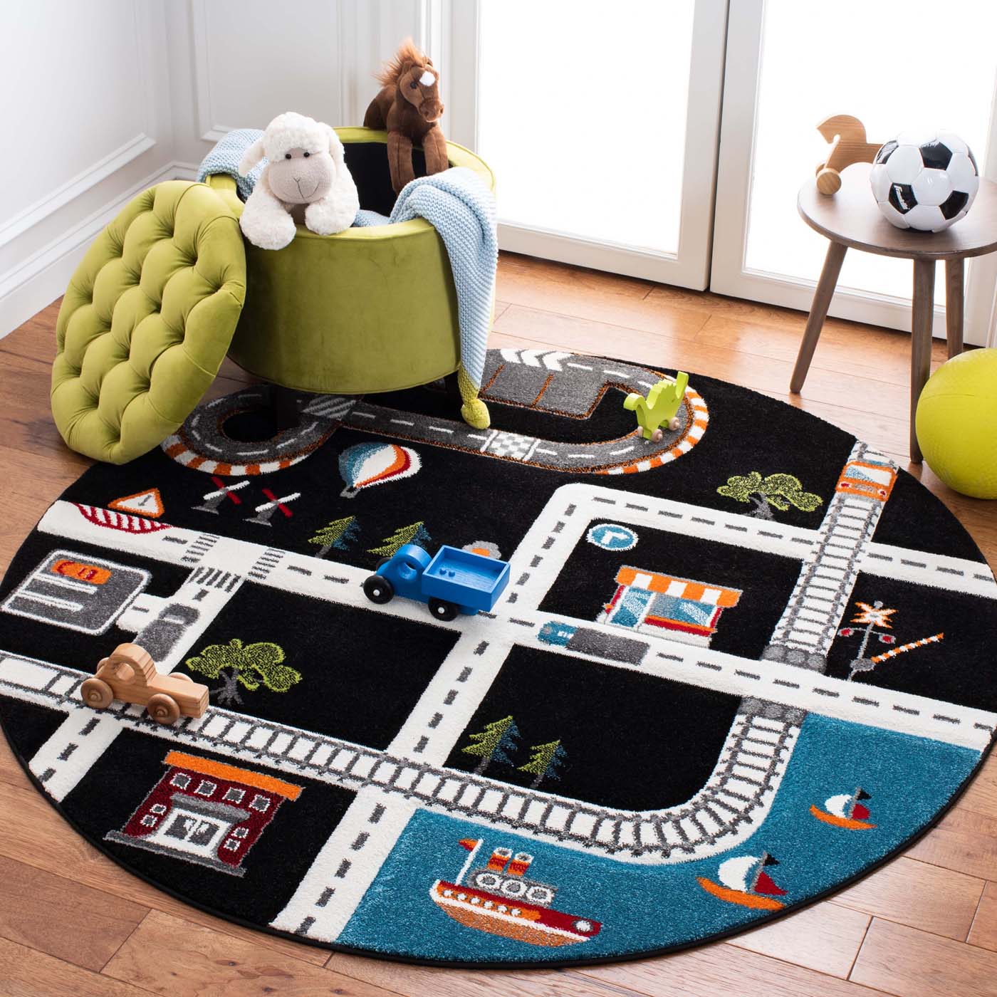 Safavieh Carousel Kids 192 Rug, CRK192 - Black / Ivory