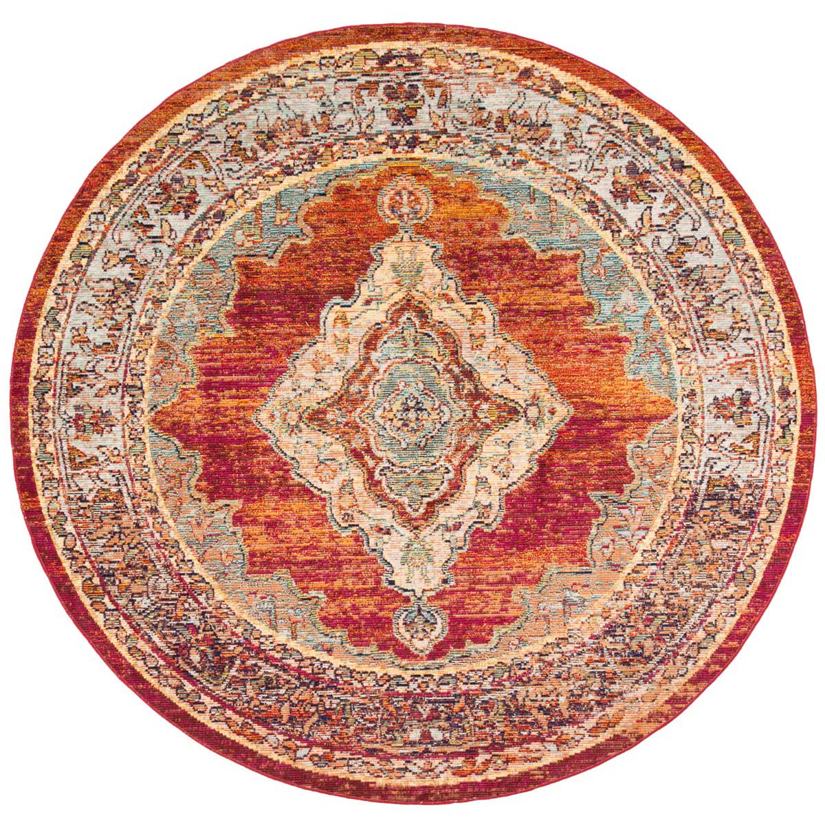 Safavieh Crystal 500 Rug, CRS500 - Orange / Light Blue