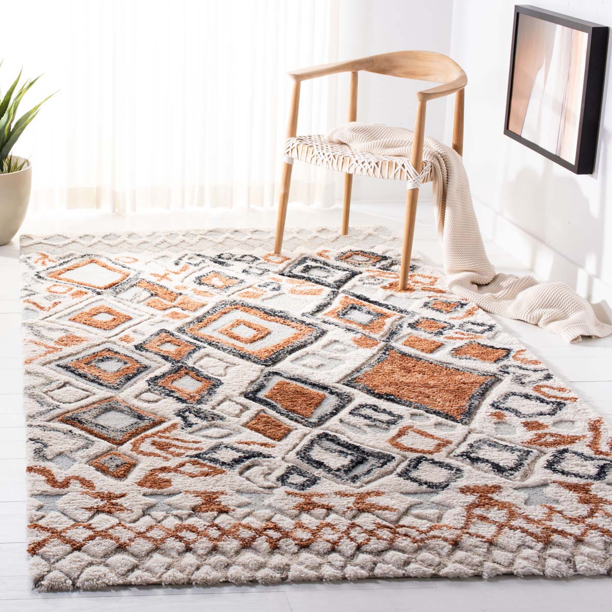 Safavieh Casablanca Shag 618 Rug, CSB618 - Ivory / Brown