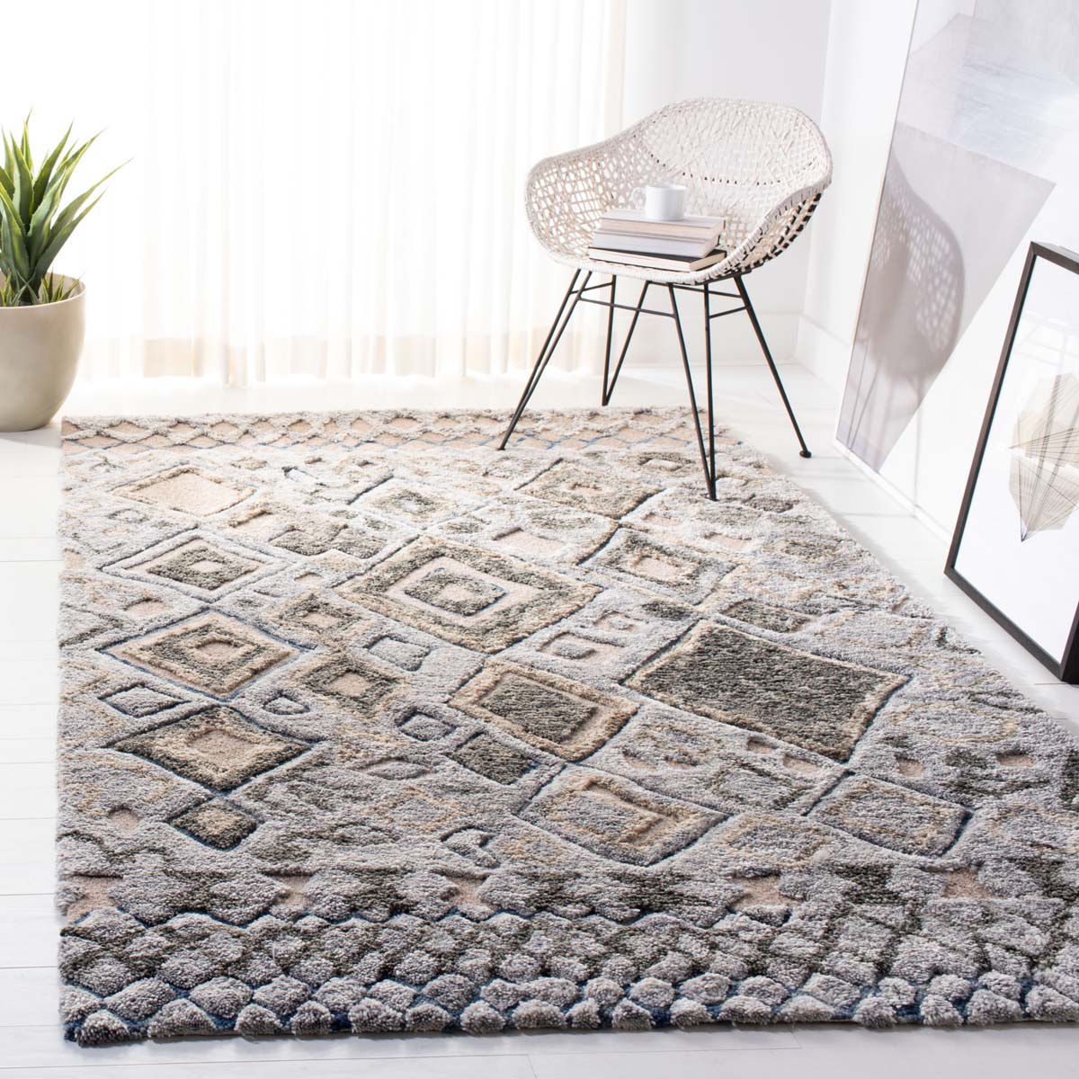 Safavieh Casablanca Shag 618 Rug, CSB618 - Grey / Olive