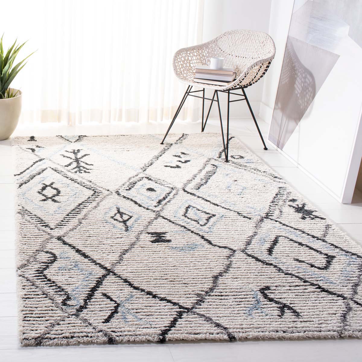 Safavieh Casablanca Shag 637 Rug, CSB637 - Grey / Ivory