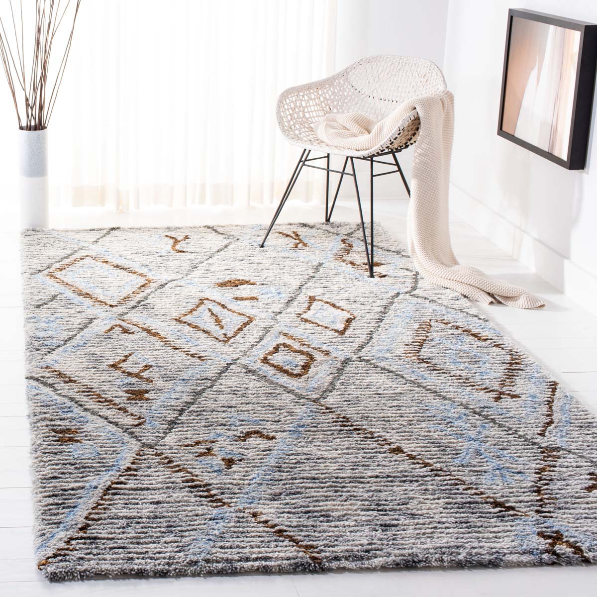 Safavieh Casablanca Shag 637 Rug, CSB637 - Grey / Blue