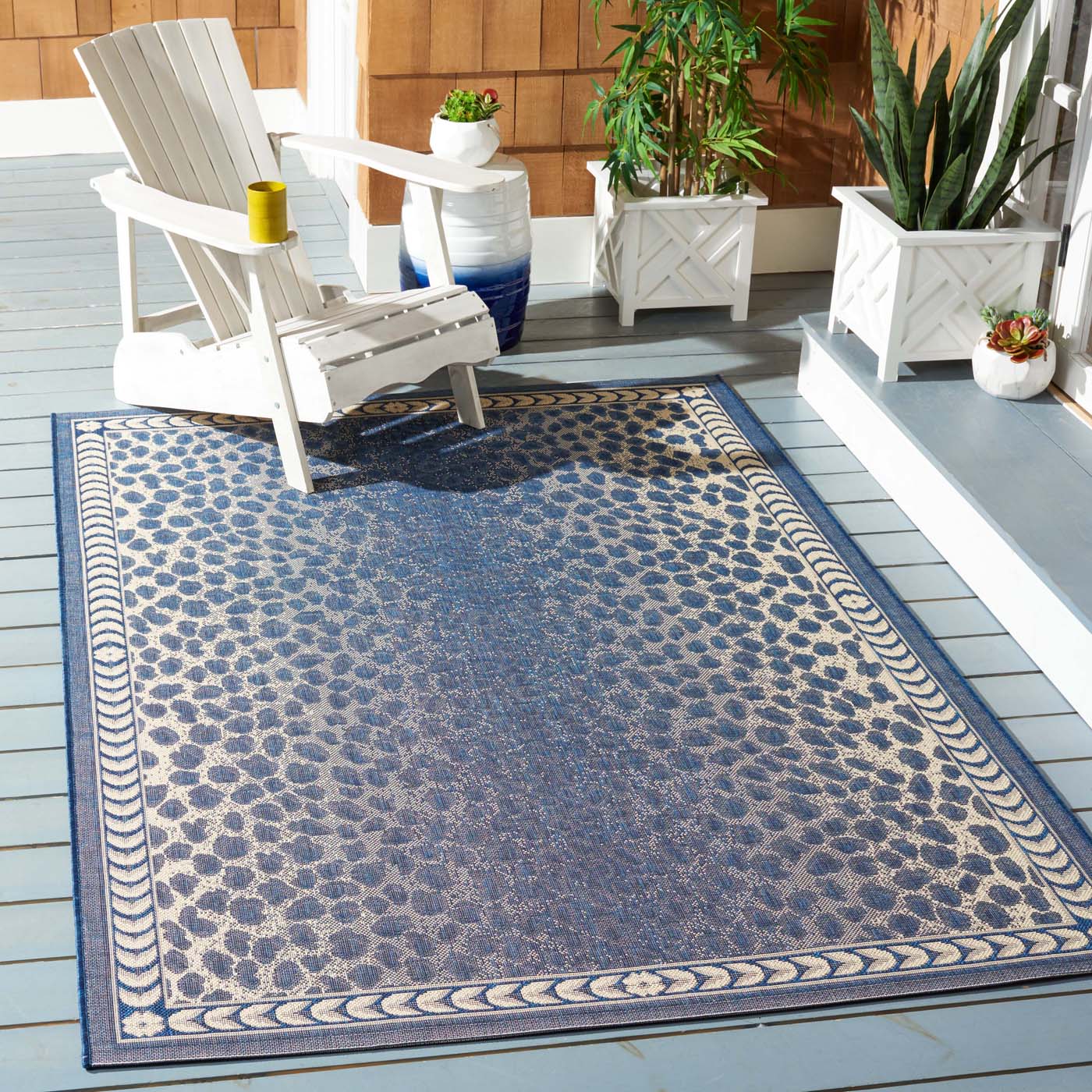 Safavieh Courtyard 100 Rug, CY6100 - NAVY / BEIGE