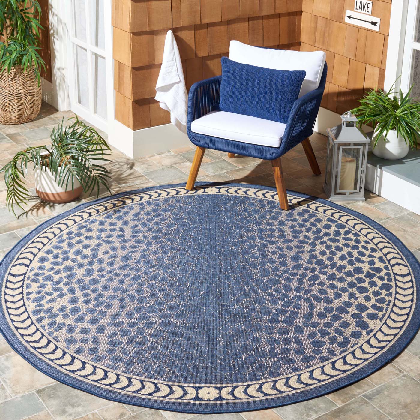 Safavieh Courtyard 100 Rug, CY6100 - NAVY / BEIGE