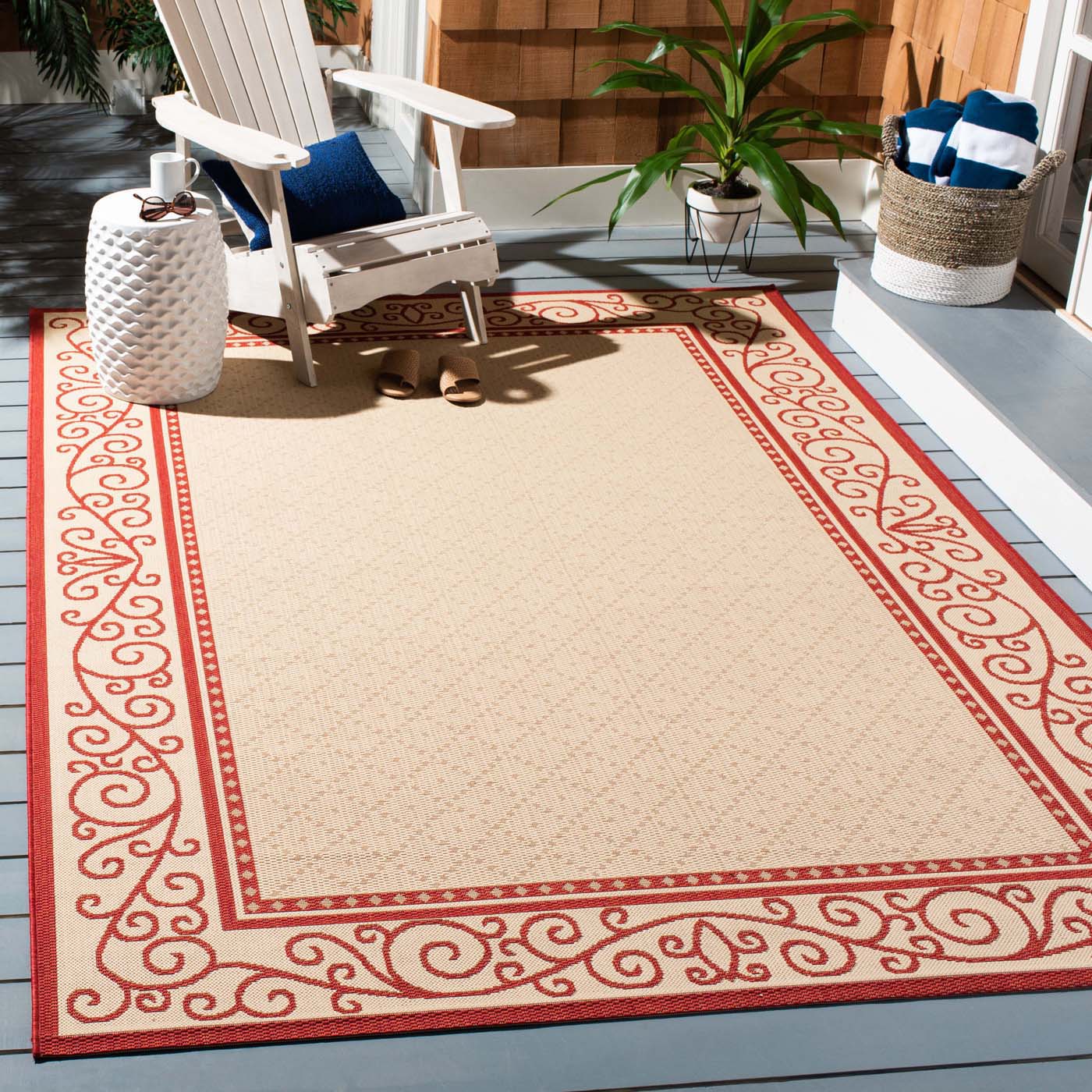 Safavieh Courtyard 824 Rug, CY6824 - NATURAL / RED