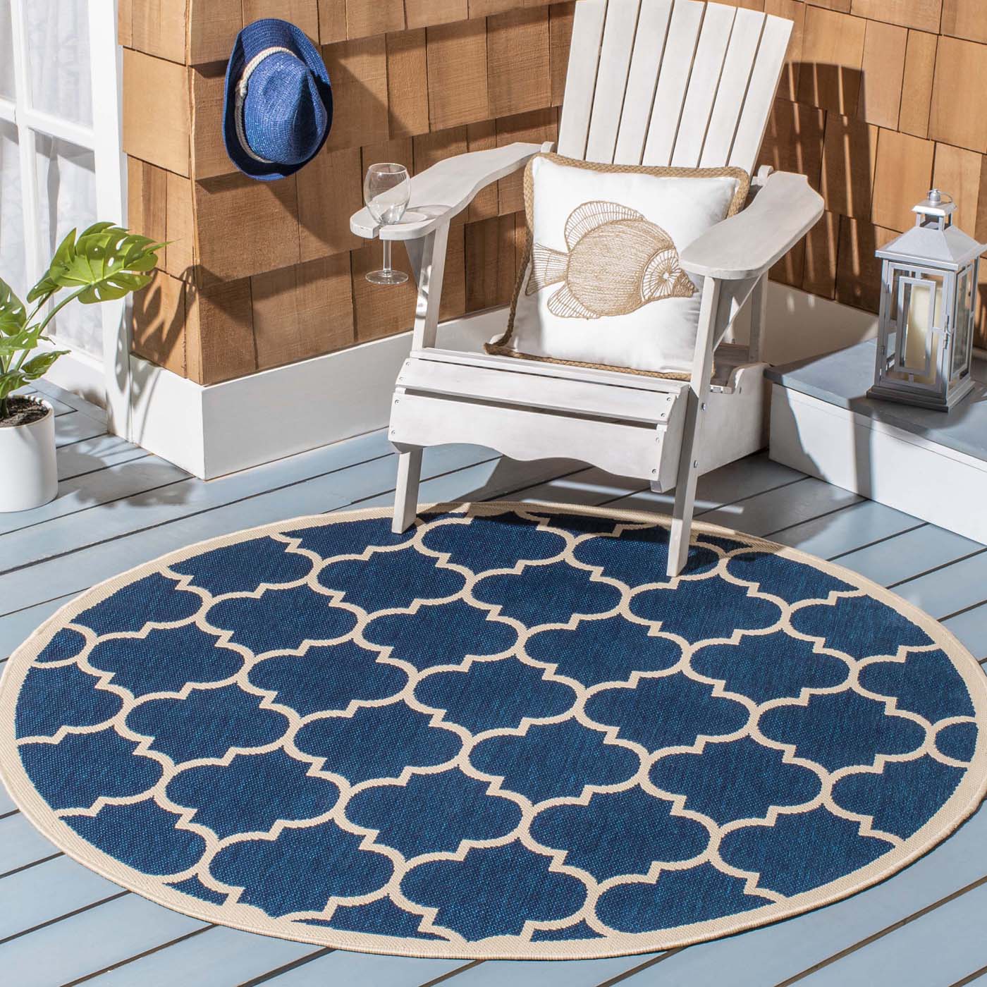 Safavieh Courtyard 914 Rug, CY6914 - Navy / Beige