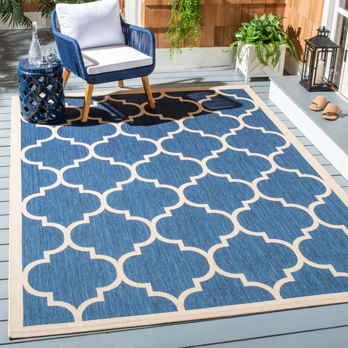 Safavieh Courtyard 914 Rug, CY6914 - Navy / Beige