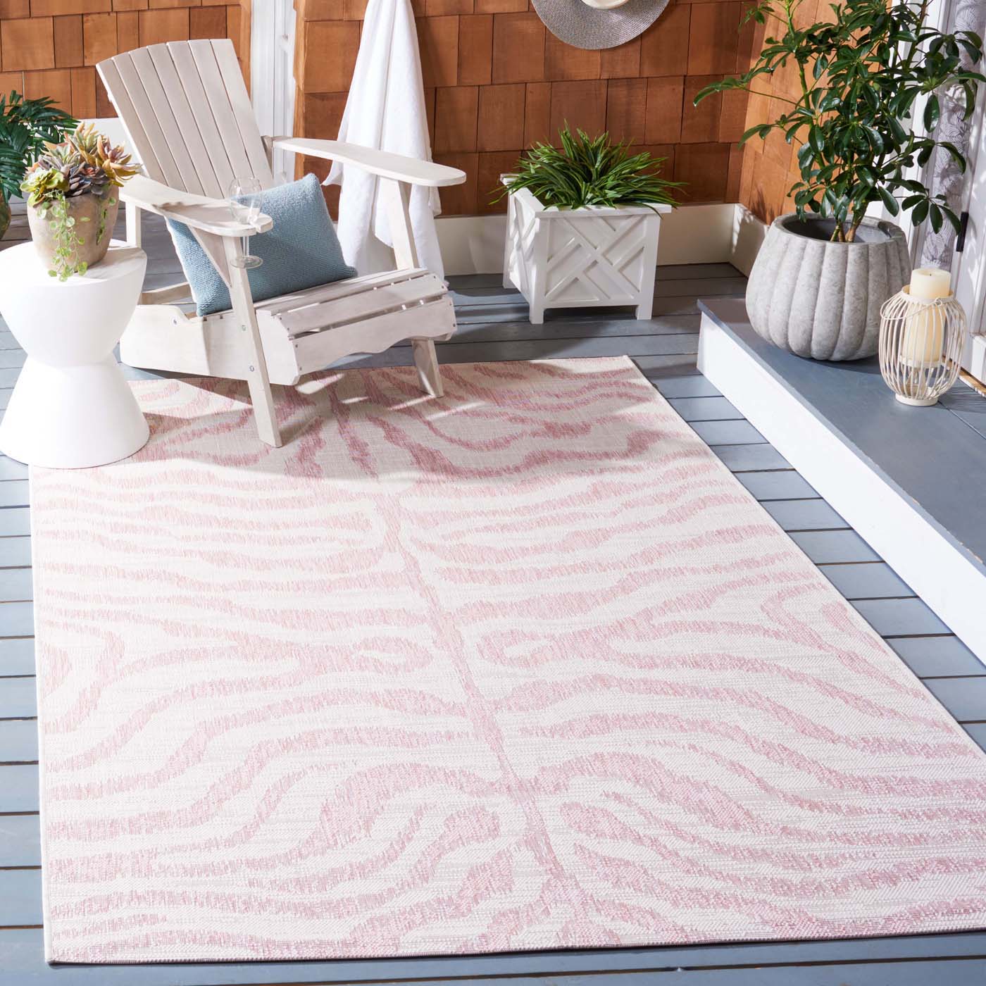 Safavieh Courtyard 444 Rug, CY8444 - IVORY / PINK