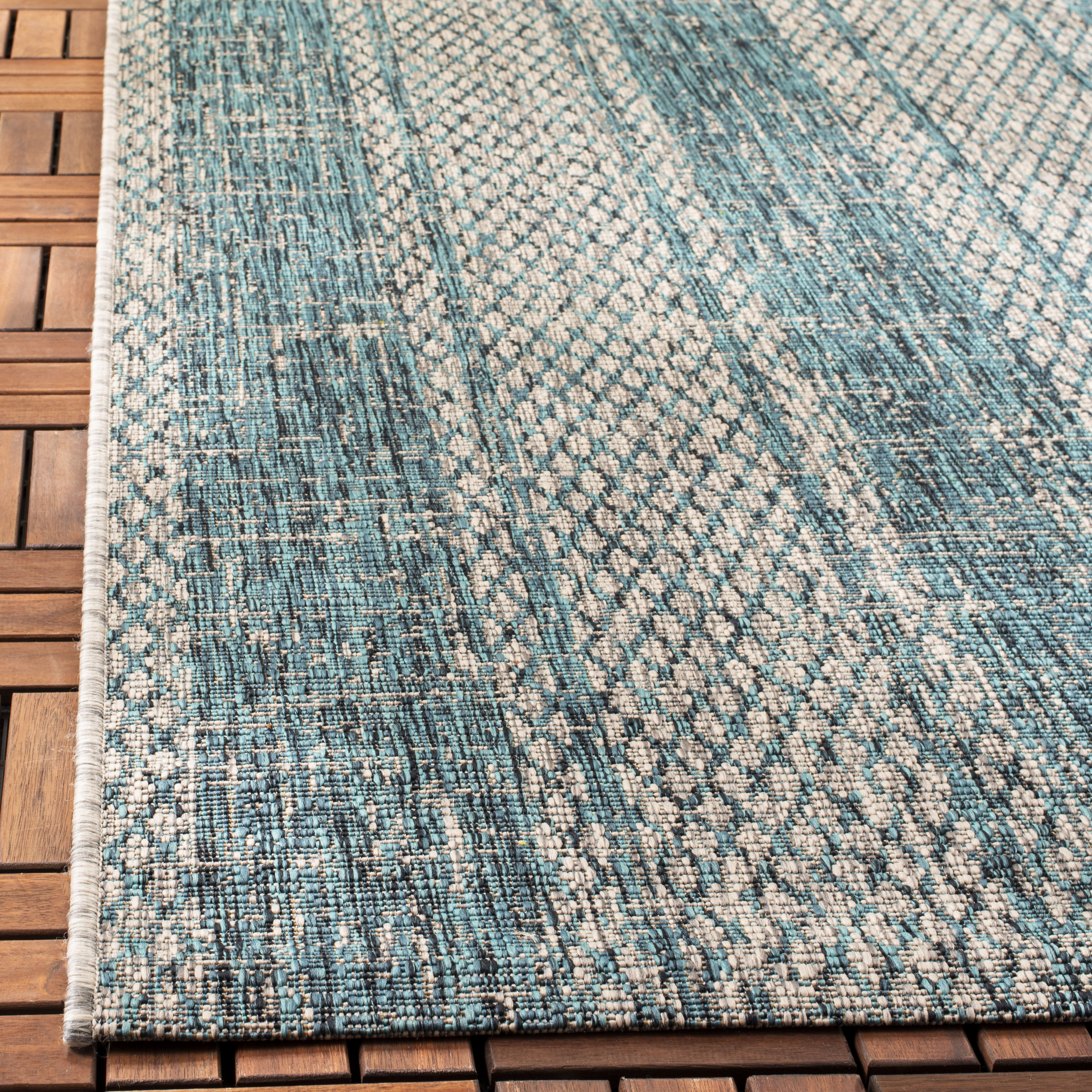 Safavieh Courtyard 736 Rug, CY8736 - LIGHT GREY / TEAL