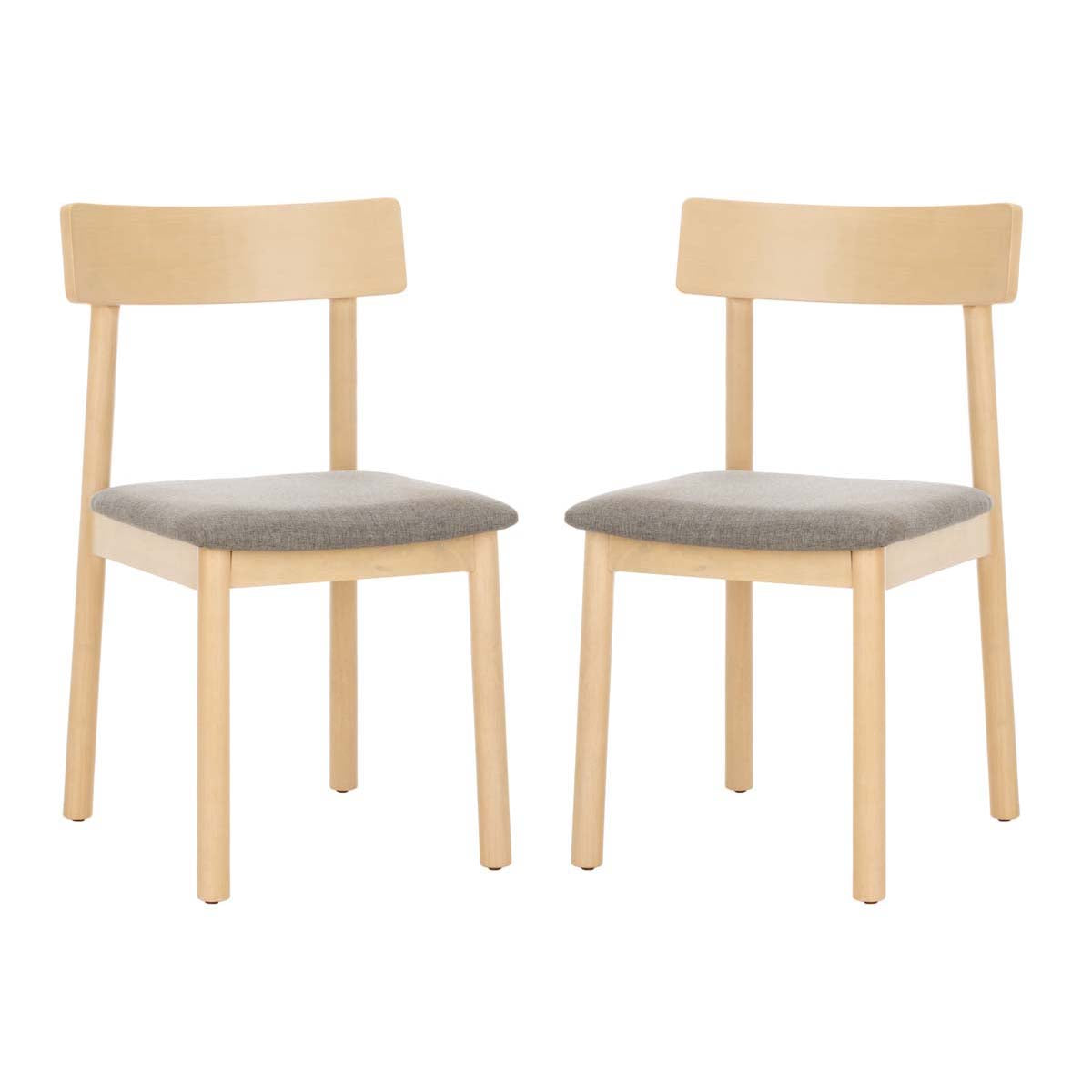 Safavieh Lizette Retro Dining Chair, DCH1002 - White Oak/Grey Cushion (Set of 2)