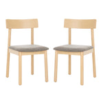 Safavieh Lizette Retro Dining Chair, DCH1002 - White Oak/Grey Cushion (Set of 2)