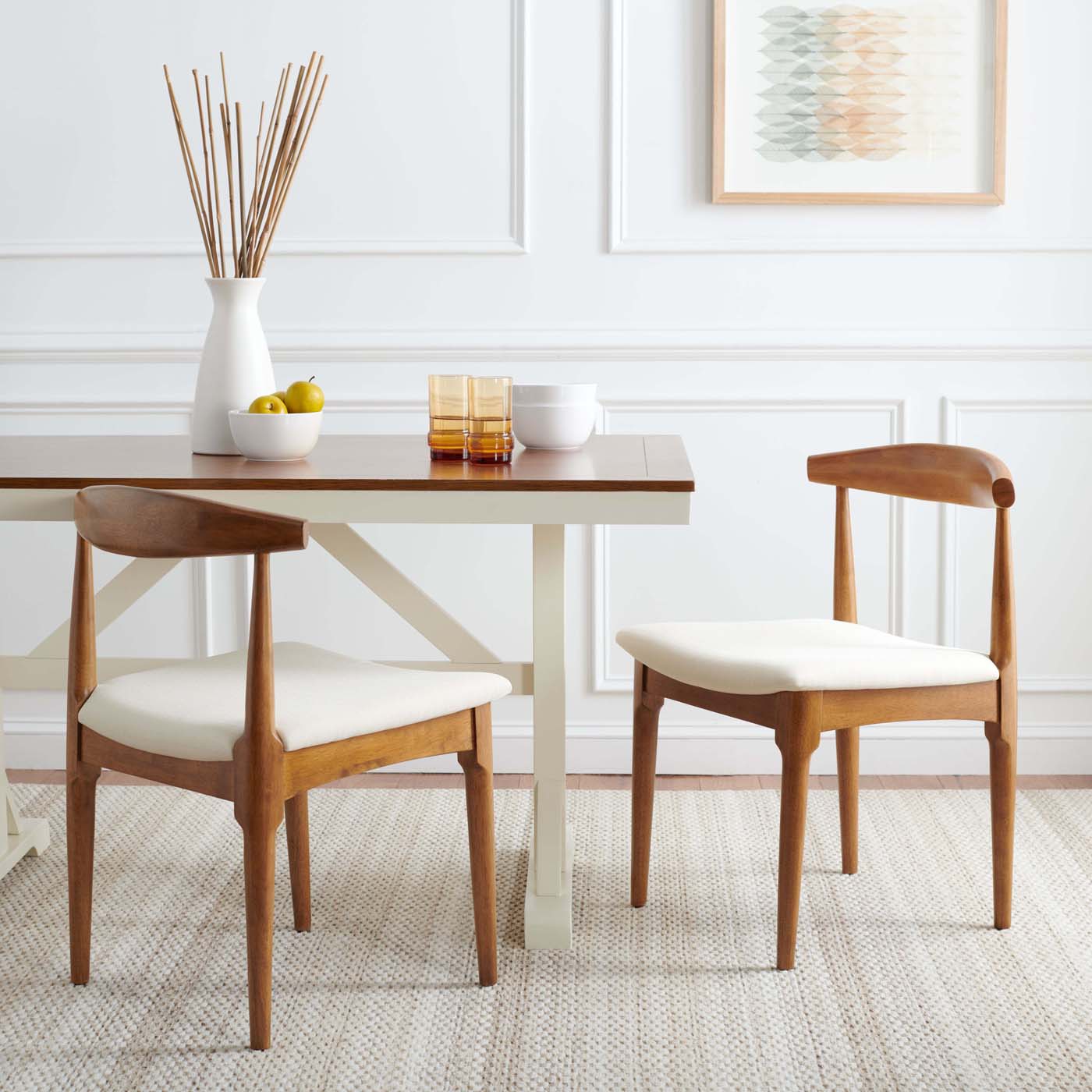 Safavieh Lionel Retro Dining Chair , DCH1003 - Walnut / White