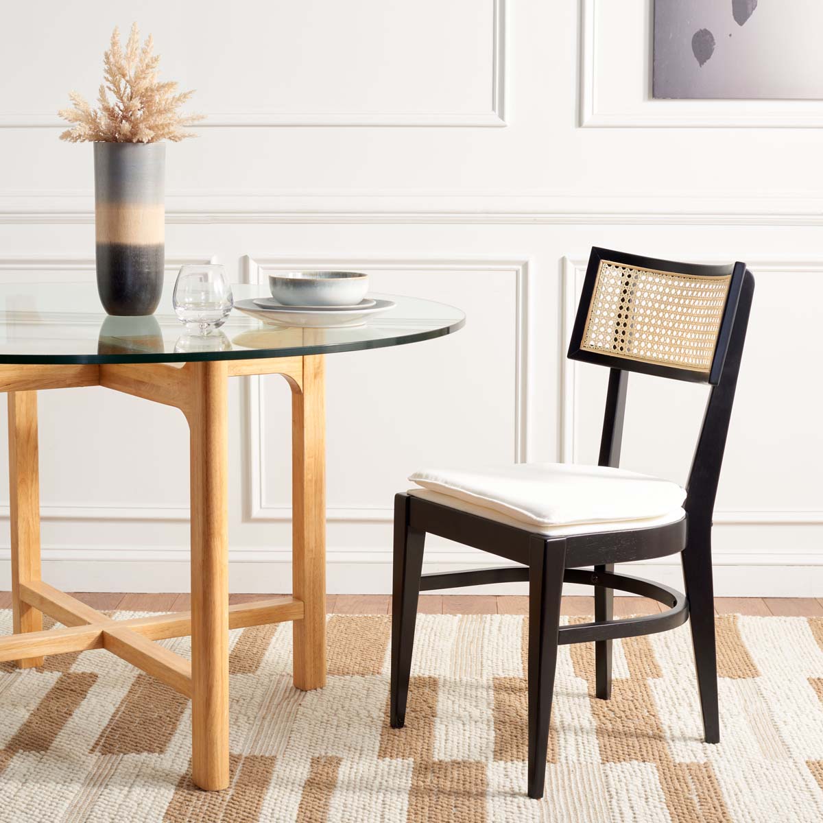 Safavieh Galway Cane Dining Chair , DCH1007 - Black / Natural