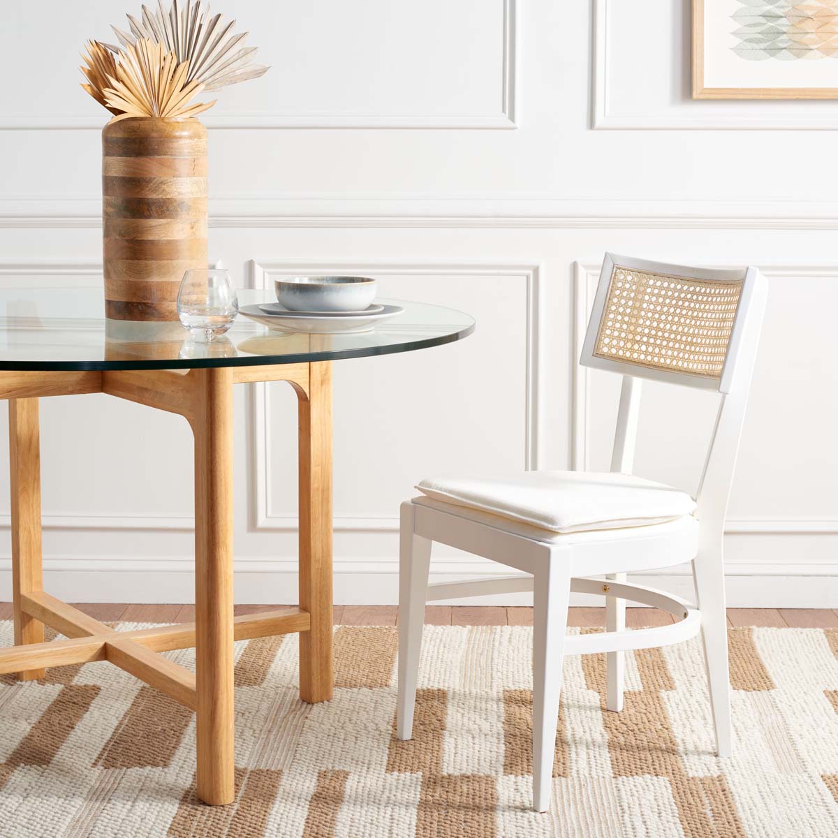 Safavieh Galway Cane Dining Chair , DCH1007 - White / Natural