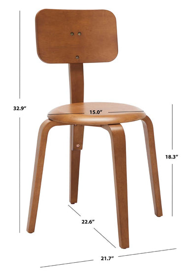 Safavieh Jo Upholstered Stackable Dining Chair , DCH1009 - Walnut