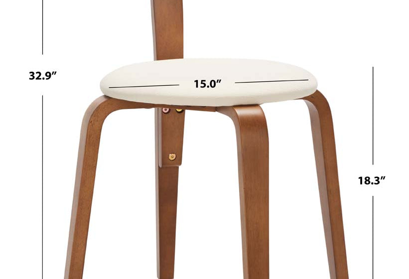 Safavieh Luella Stackable Dining Chair , DCH1010 - Walnut / Cream