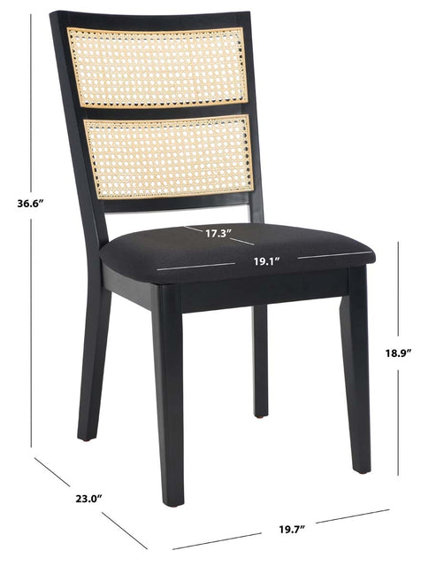 Safavieh Toril Dining Chair (Set of 2) , DCH1013 - Black / Black / Natural