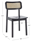 Safavieh Egon Dining Chair , DCH1014 - Black /Natural (Set of 2)