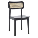 Safavieh Egon Dining Chair , DCH1014 - Black /Natural (Set of 2)