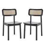 Safavieh Egon Dining Chair , DCH1014 - Black /Natural (Set of 2)